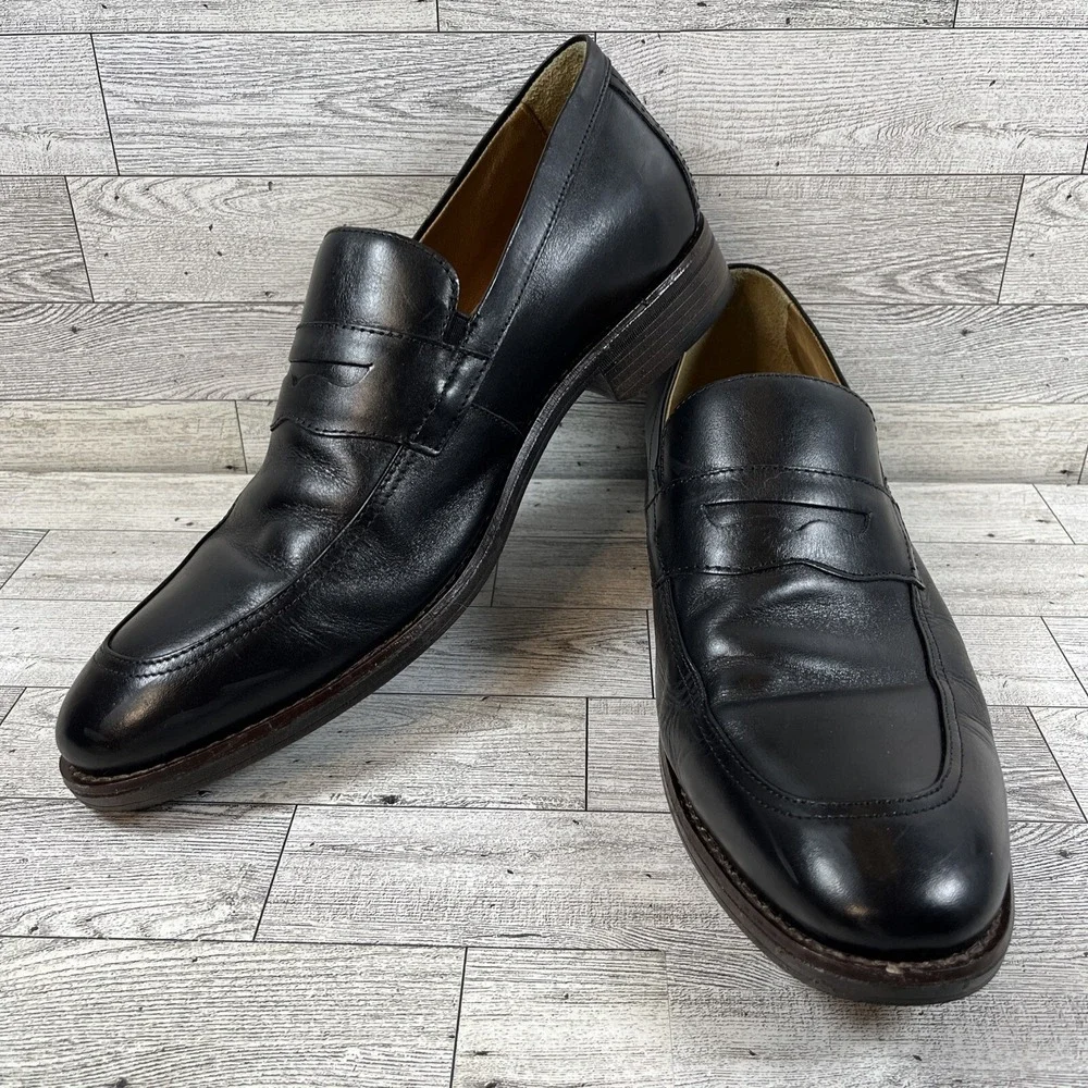 Johnston & Murphy Black Leather Penny Loafer Dress Shoes 15-3227 Men Size 11M